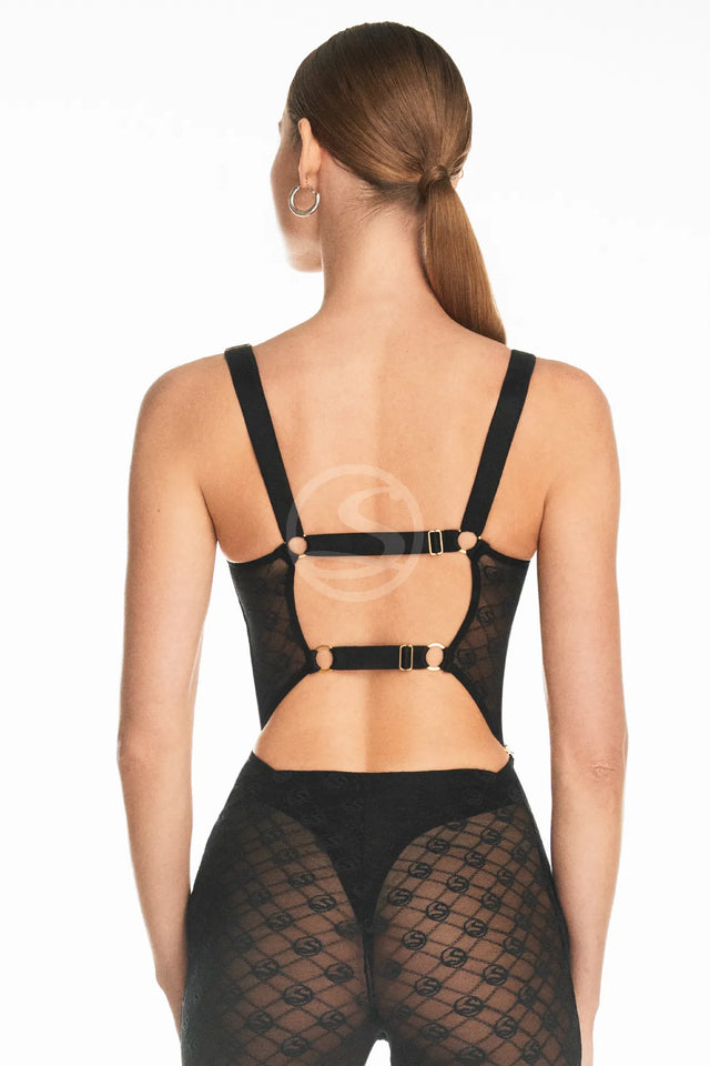 Set con Bralette y Panty Neitiry en Malla Santísimas Ref. S-459