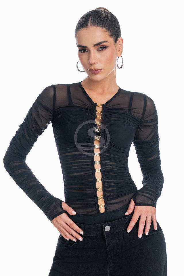 Body Sahariana Negro Santísimas Ref. -681