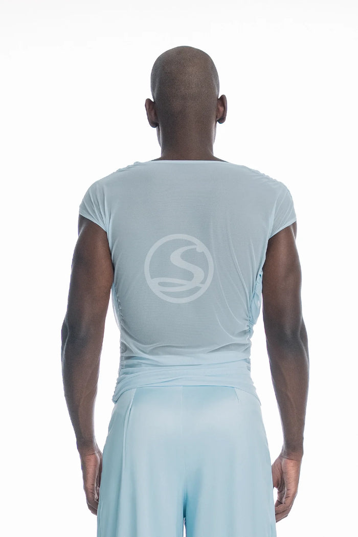 Mesh Drapeado Nadir Azul Cristal Men Santísimas Ref. S - 723
